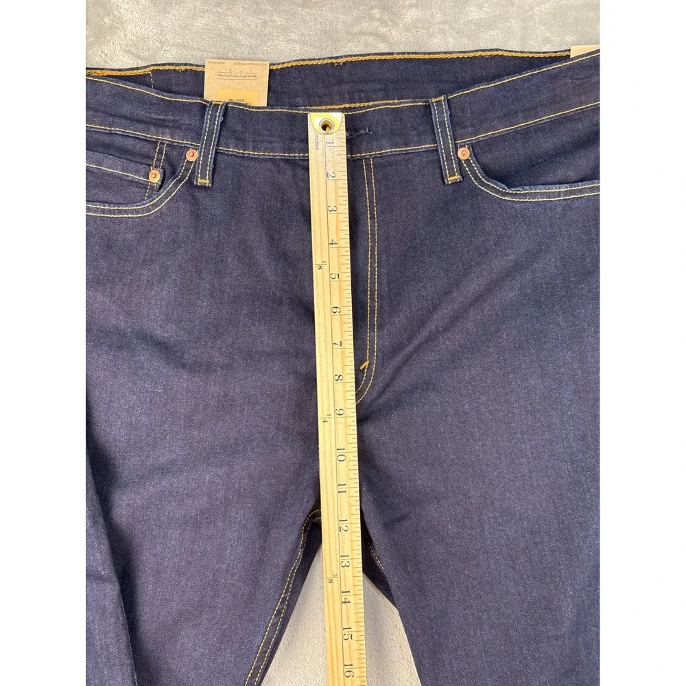 Levi Jeans Mens 38x30 513 Slim Straight Dark Indigo Stretch Denim NEW